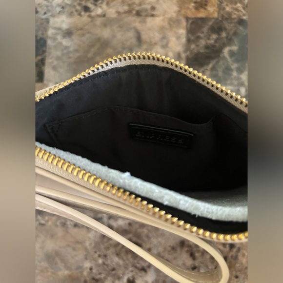 Express Wristlet Cream Studded Clutch Zip Closure Purse New with Flaw Shown - Picture 4 of 8